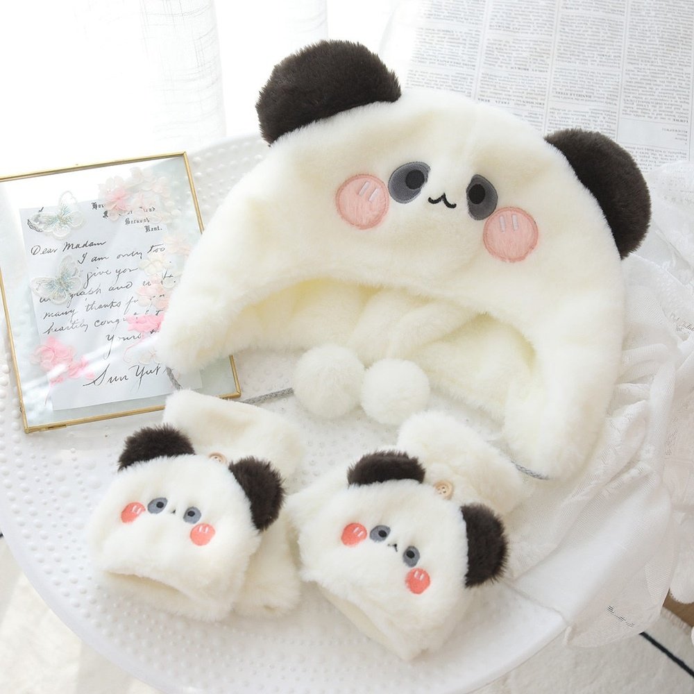 Panda Shaped - Hat, Scarf & Glove-Furever Adorable