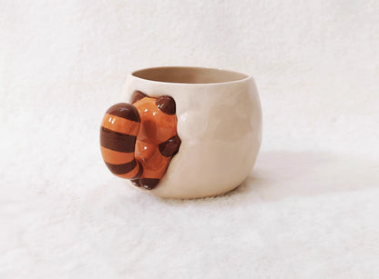 Paw-sitively Cute: Red Panda Hugging Ceramic Mug - Aesthetic & Giftable Coffee Buddy Furever Adorable 