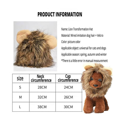 Pet Costume - Lion Mane Cat Wig Hat-Furever Adorable