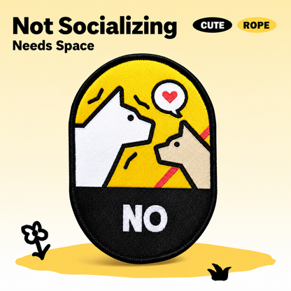 Yellow Refuse to Socialize pet social label patch