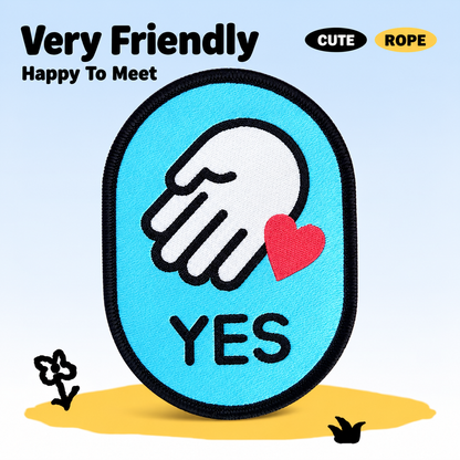 Blue Very Friendly pet social label patch