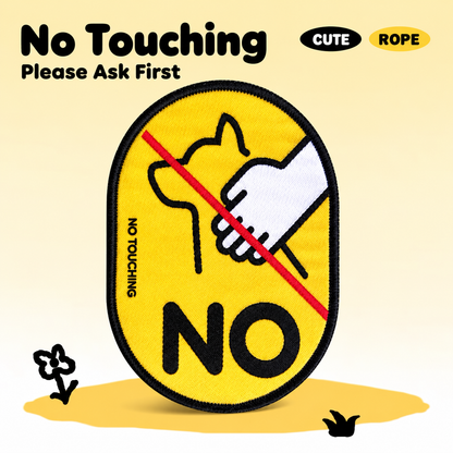 Yellow No Touching pet social label patch