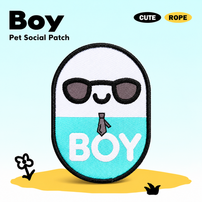 Blue Boy pet social label patch