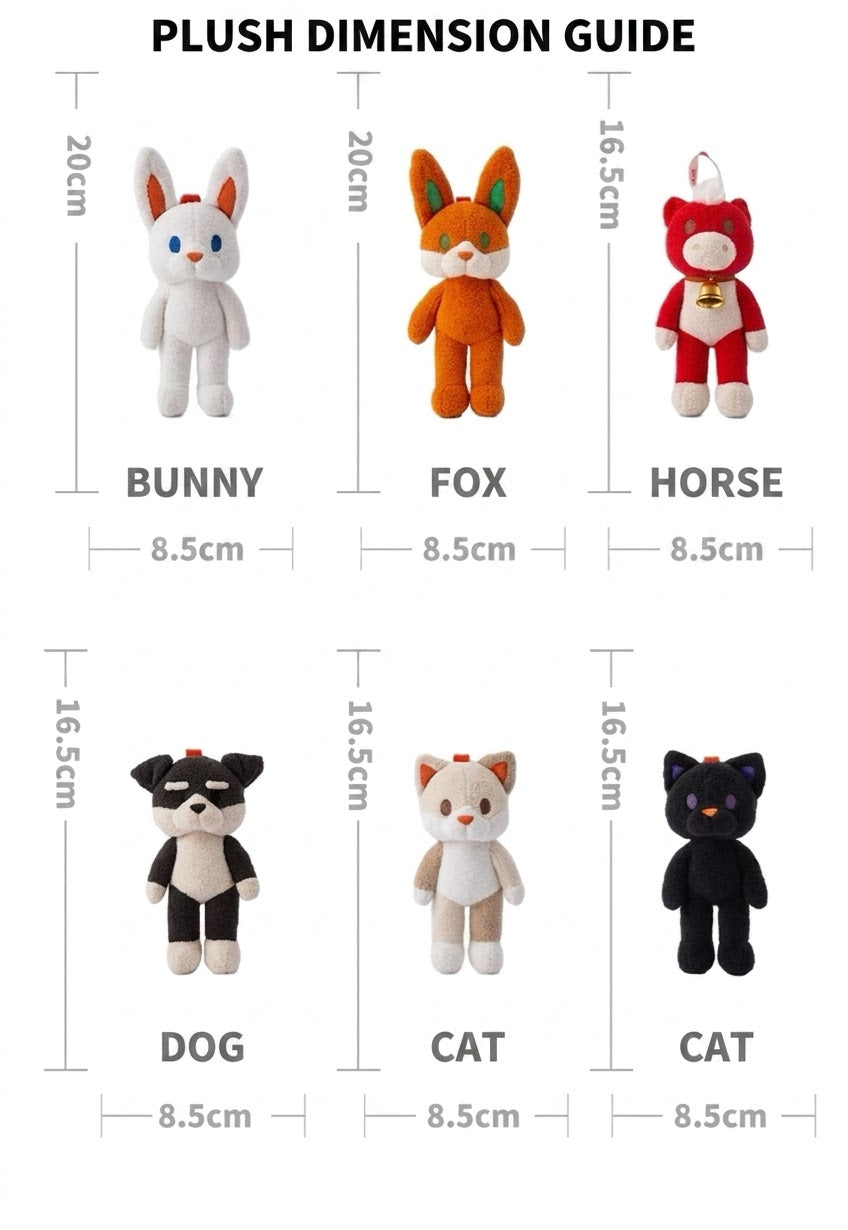 Poseable Plush Animal Bag Charm & Keyring Keychain Furever Adorable
