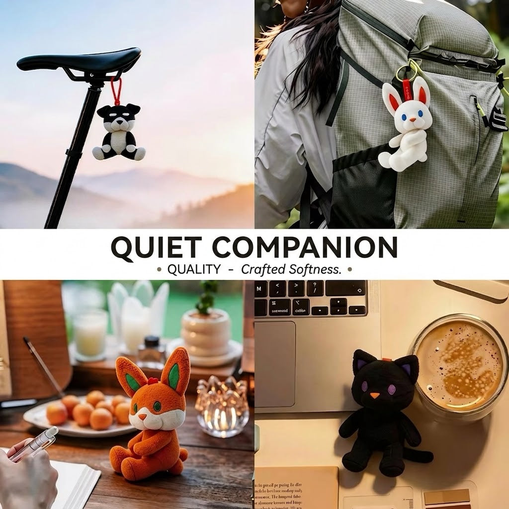 Poseable Plush Animal Bag Charm & Keyring Keychain Furever Adorable