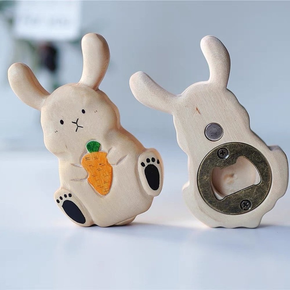 Rabbit Handmade Wooden Bottle Opener-Furever Adorable