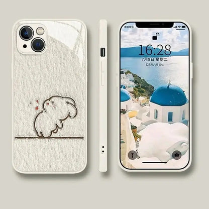 Rabbit Patterned Phone Case for Couples-Furever Adorable