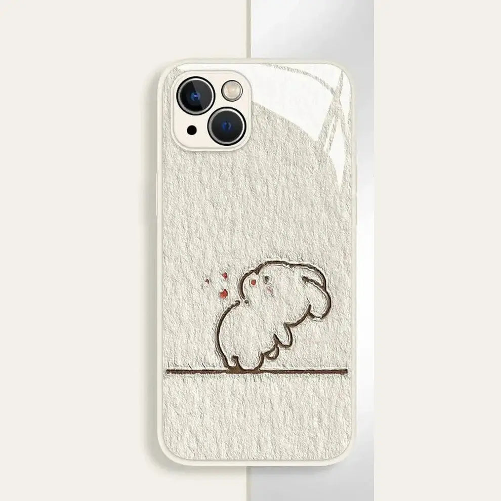 Rabbit Patterned Phone Case for Couples-Furever Adorable