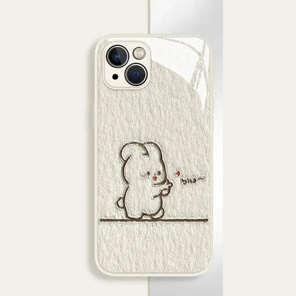 Rabbit Patterned Phone Case for Couples-Furever Adorable