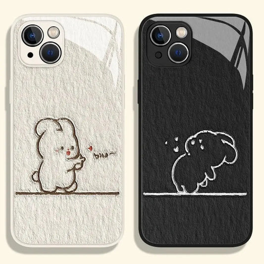 Rabbit Patterned Phone Case for Couples-Furever Adorable