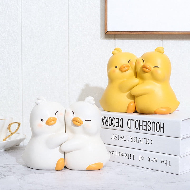 Snuggly Duck Bookends – Cozy Resin Desk Treasure Pair 🐥📚 Furever Adorable