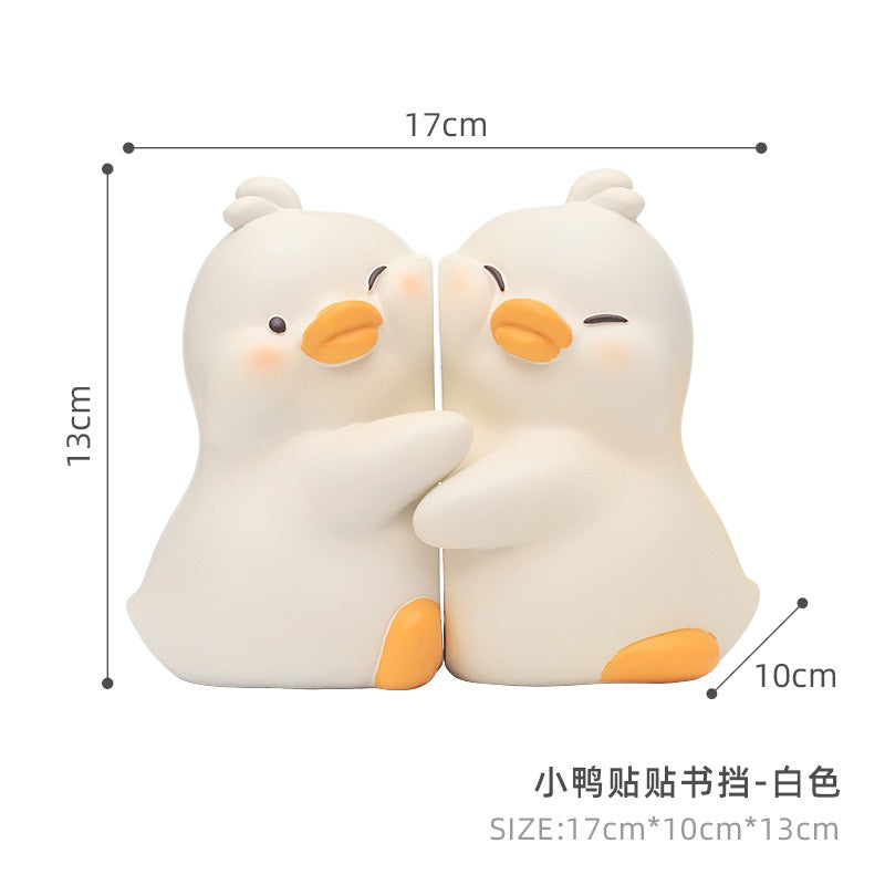 Snuggly Duck Bookends – Cozy Resin Desk Treasure Pair 🐥📚 Furever Adorable