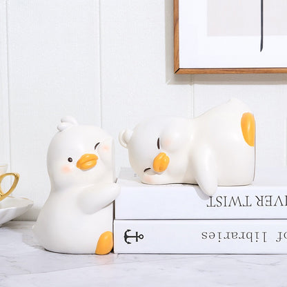 Snuggly Duck Bookends – Cozy Resin Desk Treasure Pair 🐥📚 Furever Adorable