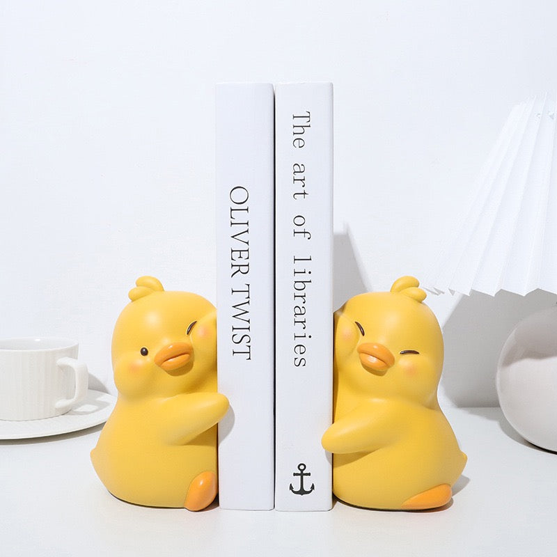 Snuggly Duck Bookends – Cozy Resin Desk Treasure Pair 🐥📚 Furever Adorable