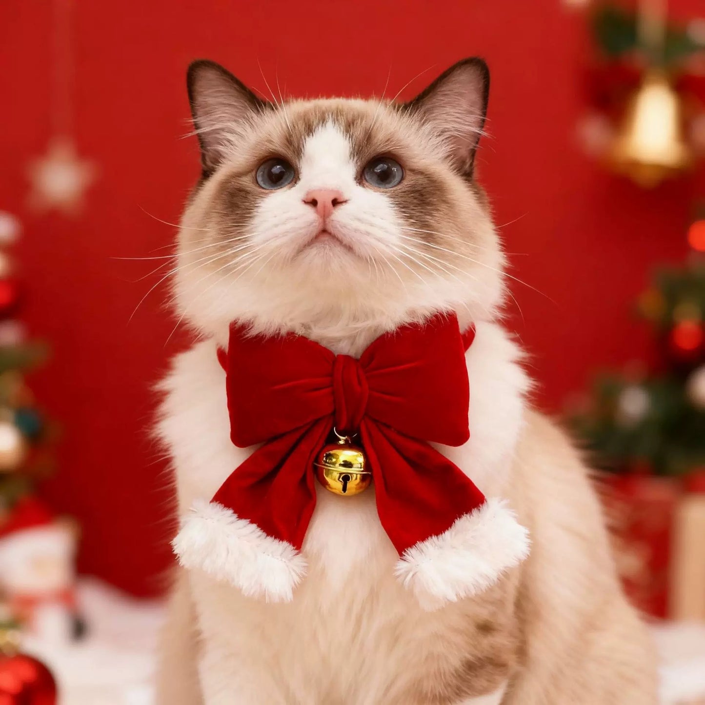 Snuggly Santa Paws Velvet Pet Bow Tie Collar - Festive Red Edition Furever Adorable