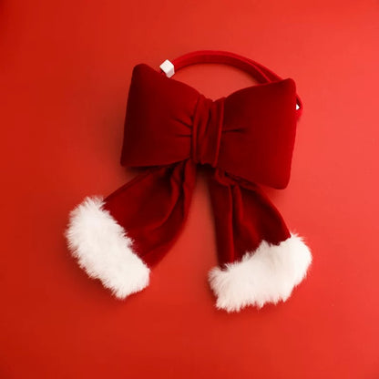 Snuggly Santa Paws Velvet Pet Bow Tie Collar - Festive Red Edition Furever Adorable