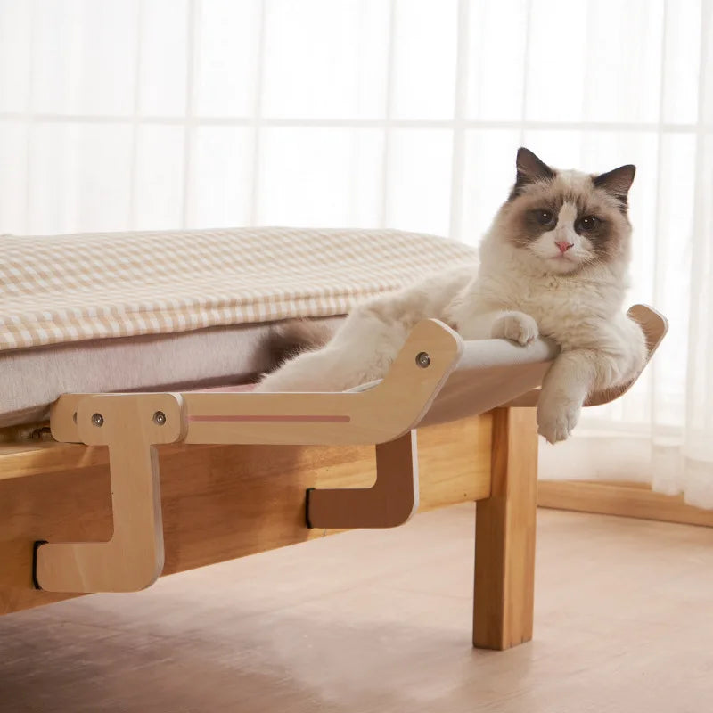 Wooden Window Hammock Nest Beds for Cats-Furever Adorable