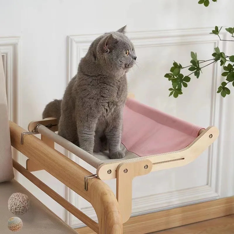 Wooden Window Hammock Nest Beds for Cats-Furever Adorable