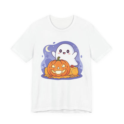 Cute Ghost Halloween Tee, Unisex Halloween Shirt, Spooky Season Top, Pumpkin Graphic Tee, Playful Fall Apparel Furever Adorable