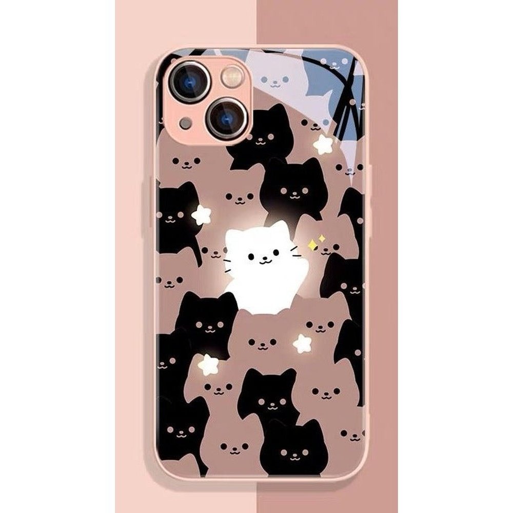 Tempered Glass Cute Cat Phone Case-Furever Adorable