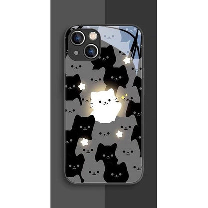 Tempered Glass Cute Cat Phone Case-Furever Adorable