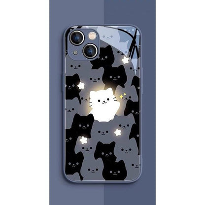 Tempered Glass Cute Cat Phone Case-Furever Adorable