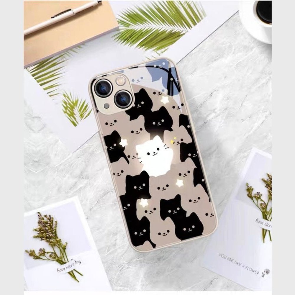 Tempered Glass Cute Cat Phone Case-Furever Adorable