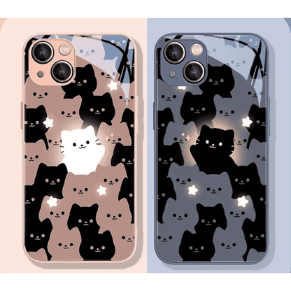 Tempered Glass Cute Cat Phone Case-Furever Adorable