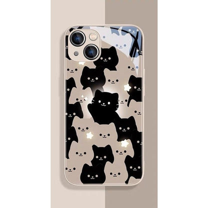 Tempered Glass Cute Cat Phone Case-Furever Adorable