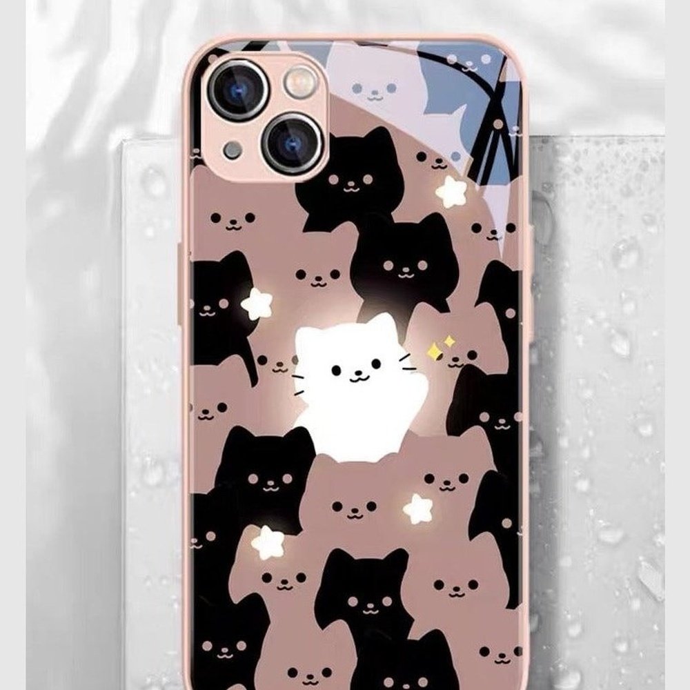 Tempered Glass Cute Cat Phone Case-Furever Adorable