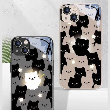 Tempered Glass Cute Cat Phone Case-Furever Adorable