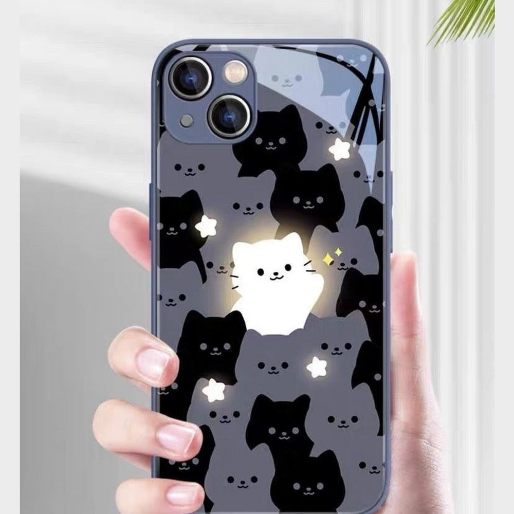 Tempered Glass Cute Cat Phone Case-Furever Adorable