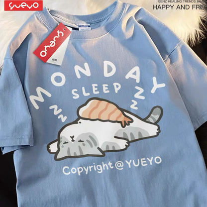 Weekday sleep Cat T-Shirt-Furever Adorable