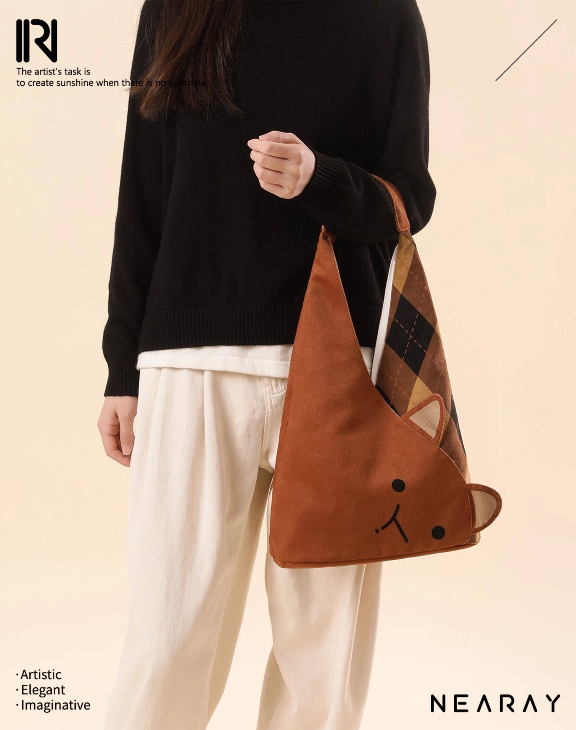 Whiskered Wanderlust Cat-Ear Bucket Bag Furever Adorable
